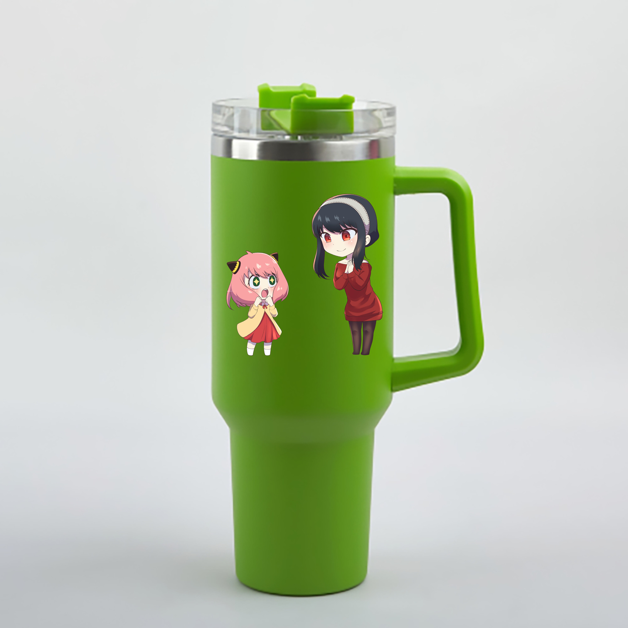 （画像用） SPY×FAMILY间谍家家酒 1200mL車用タンブラー - クリスタルステッカー（プラスチックストロー付き）